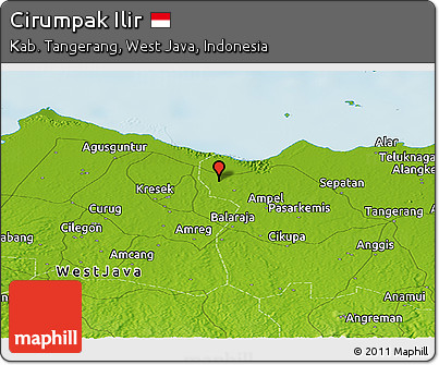 Physical Panoramic Map of Cirumpak Ilir