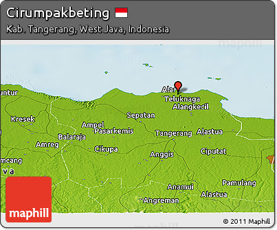 Physical Panoramic Map of Cirumpakbeting
