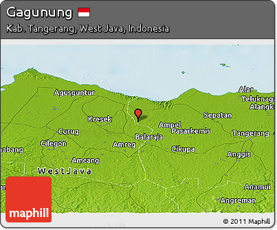 Physical Panoramic Map of Gagunung