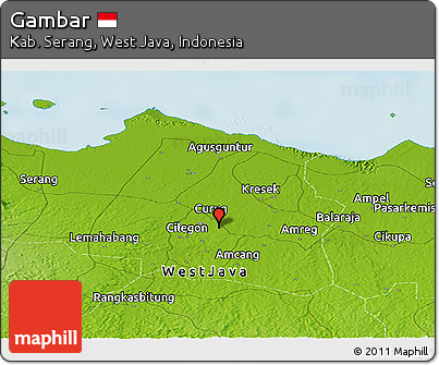 Physical Panoramic Map of Gambar