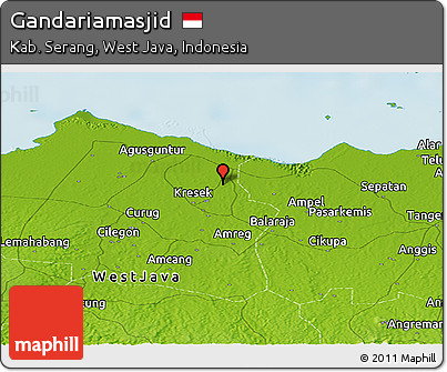 Physical Panoramic Map of Gandariamasjid