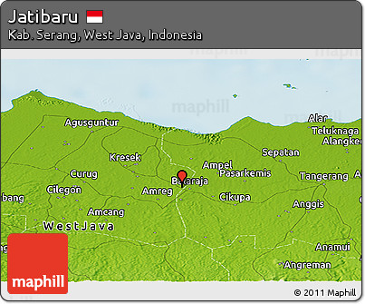 Physical Panoramic Map of Jatibaru