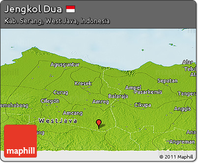 Physical Panoramic Map of Jengkol Dua