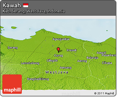 Physical Panoramic Map of Kawah
