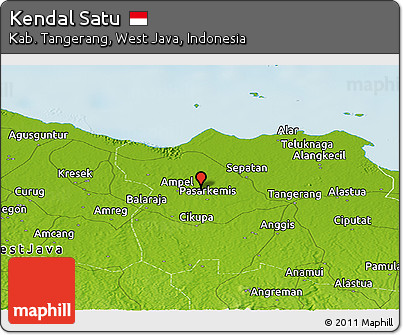 Physical Panoramic Map of Kendal Satu