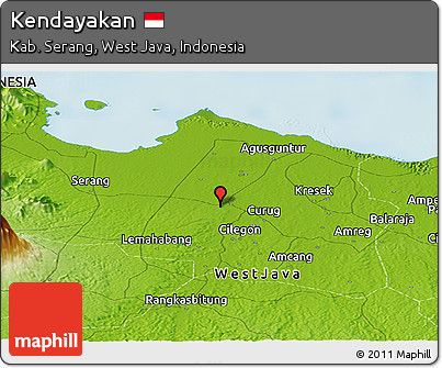 Physical Panoramic Map of Kendayakan