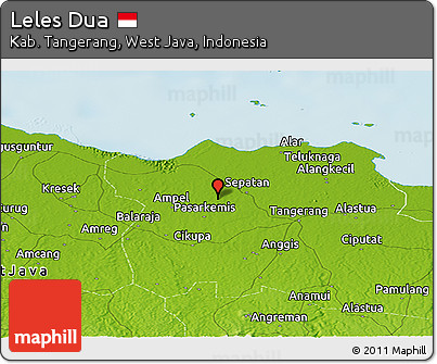 Physical Panoramic Map of Leles Dua