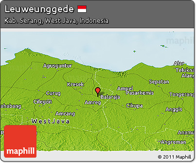Physical Panoramic Map of Leuweunggede