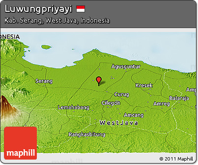 Physical Panoramic Map of Luwungpriyayi