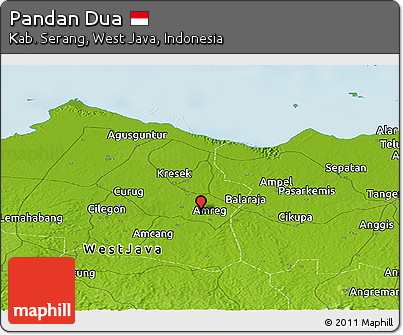 Physical Panoramic Map of Pandan Dua
