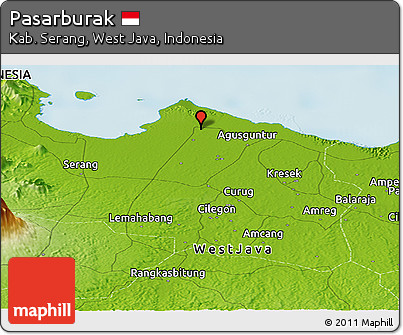 Physical Panoramic Map of Pasarburak