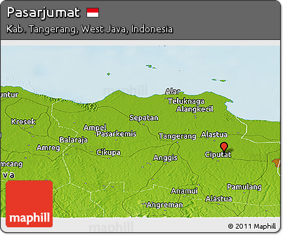 Physical Panoramic Map of Pasarjumat