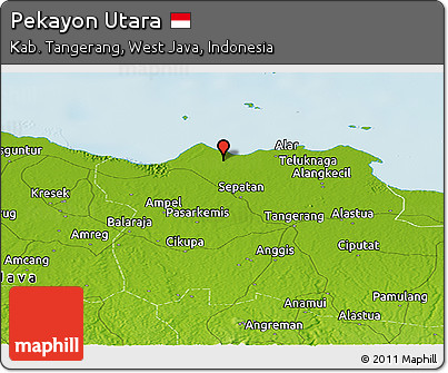 Physical Panoramic Map of Pekayon Utara