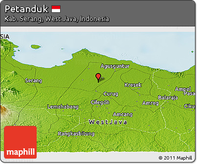 Physical Panoramic Map of Petanduk