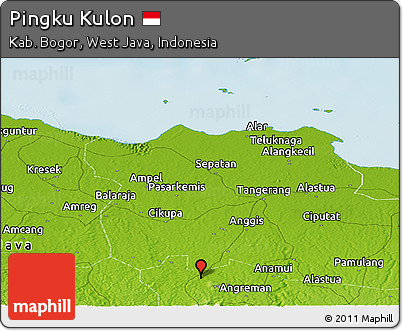 Physical Panoramic Map of Pingku Kulon