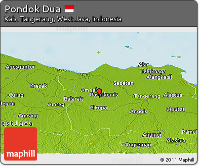 Physical Panoramic Map of Pondok Dua