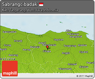 Physical Panoramic Map of Sabrangcibadak