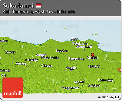 Physical Panoramic Map of Sukadamai
