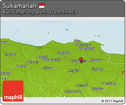 Physical Panoramic Map of Sukamanah