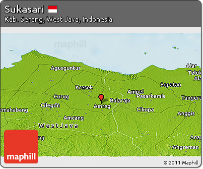 Physical Panoramic Map of Sukasari