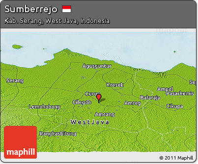 Physical Panoramic Map of Sumberrejo