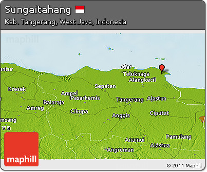 Physical Panoramic Map of Sungaitahang