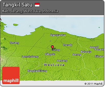 Physical Panoramic Map of Tangkil Satu