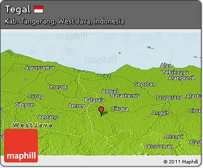 Physical Panoramic Map of Tegal