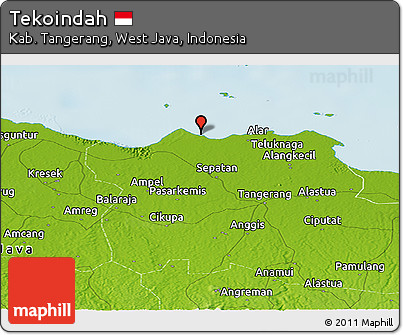 Physical Panoramic Map of Tekoindah