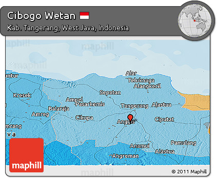 Political Panoramic Map of Cibogo Wetan