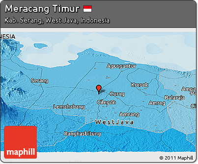 Political Panoramic Map of Meracang Timur