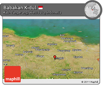 Satellite Panoramic Map of Babakan Kidul