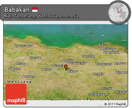 Satellite Panoramic Map of Babakan