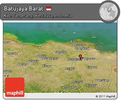 Satellite Panoramic Map of Batujaya Barat
