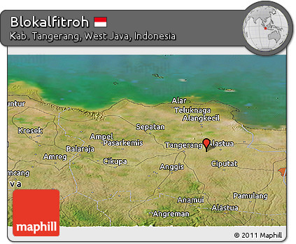 Satellite Panoramic Map of Blokalfitroh