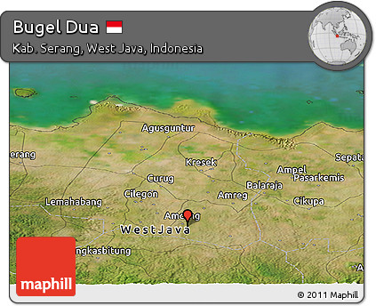 Satellite Panoramic Map of Bugel Dua