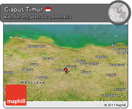 Satellite Panoramic Map of Ciapus Timur