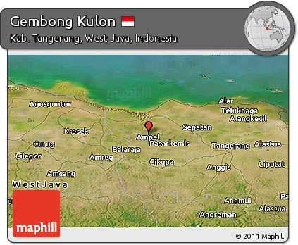 Satellite Panoramic Map of Gembong Kulon
