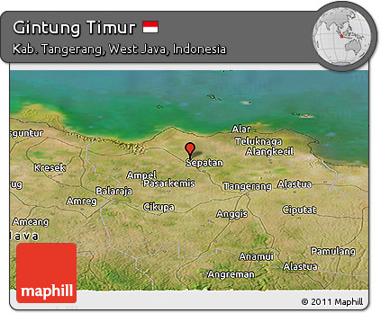 Satellite Panoramic Map of Gintung Timur
