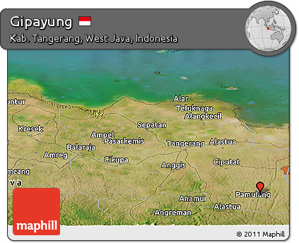 Satellite Panoramic Map of Gipayung