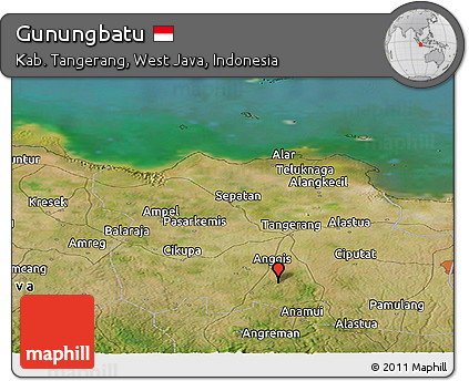 Satellite Panoramic Map of Gunungbatu