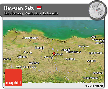 Satellite Panoramic Map of Hawuan Satu