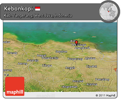 Satellite Panoramic Map of Kebonkopi