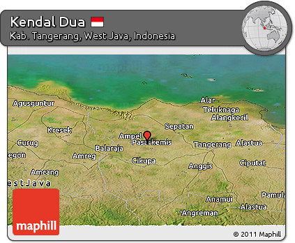 Satellite Panoramic Map of Kendal Dua