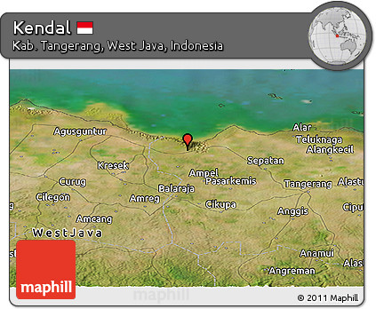 Satellite Panoramic Map of Kendal