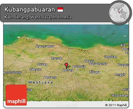 Satellite Panoramic Map of Kubangpabuaran