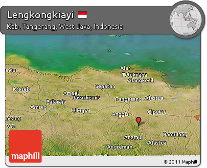 Satellite Panoramic Map of Lengkongkiayi