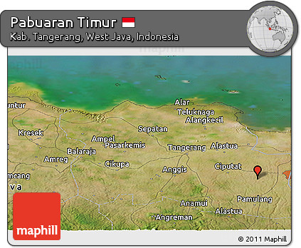 Satellite Panoramic Map of Pabuaran Timur