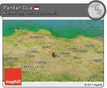 Satellite Panoramic Map of Pandan Dua