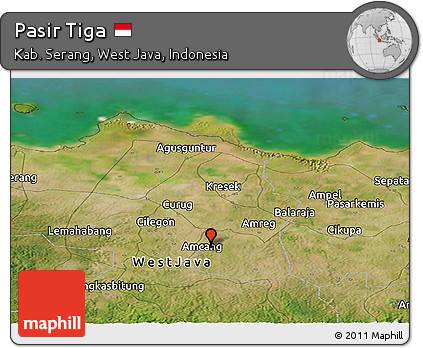 Satellite Panoramic Map of Pasir Tiga